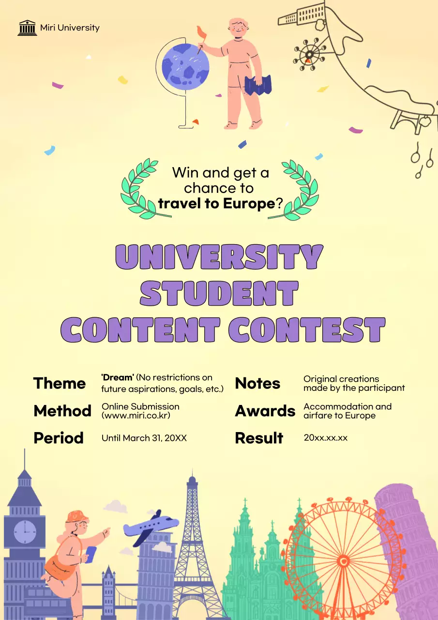 Beige Creative Contest Announcement Poster