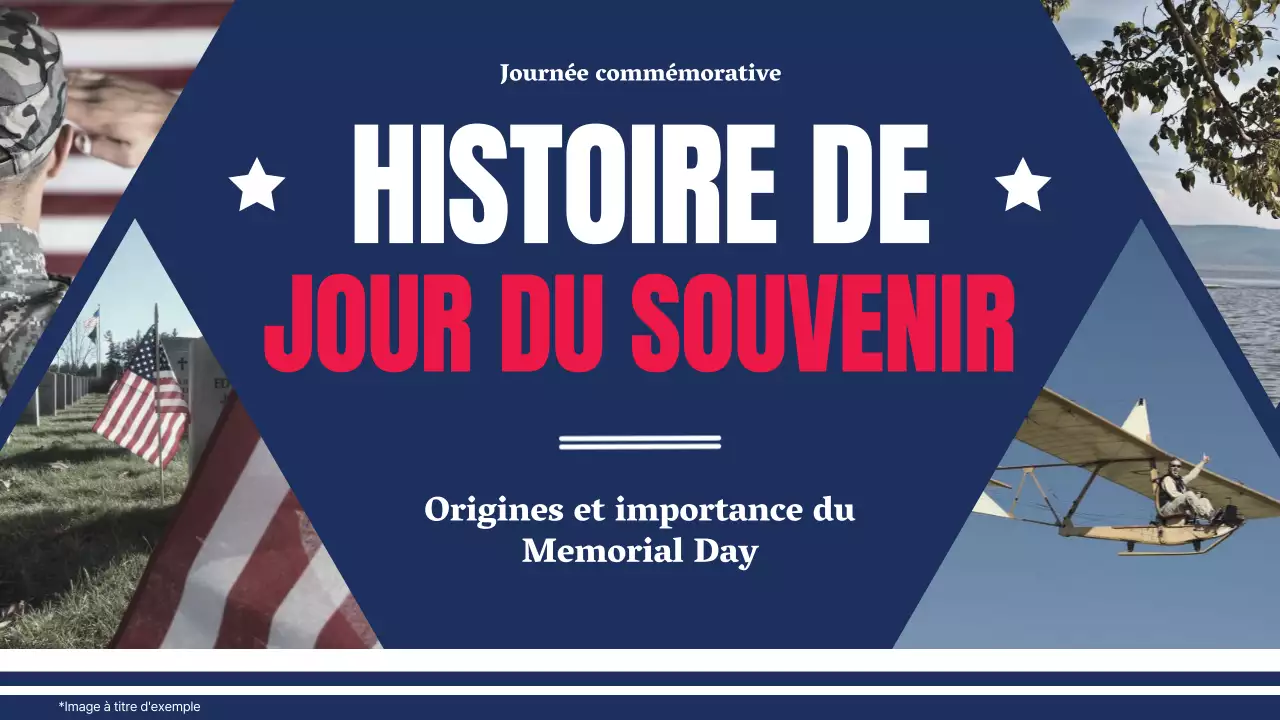 Célébration moderne du jour du souvenir en bleu et rouge Introduction