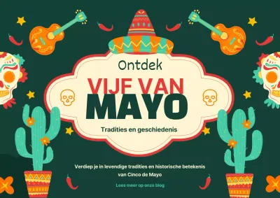 Groen Rood Modern Vier Cinco de Mayo Evenement