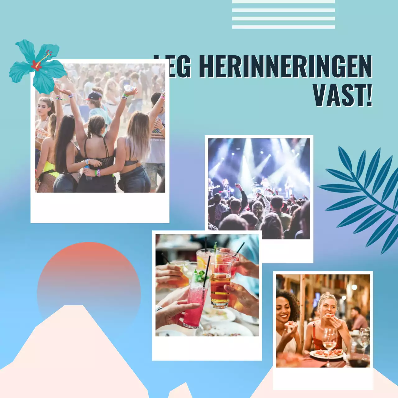 Blauw en Oranje Trendy Bar's Spring Break Party Campagne