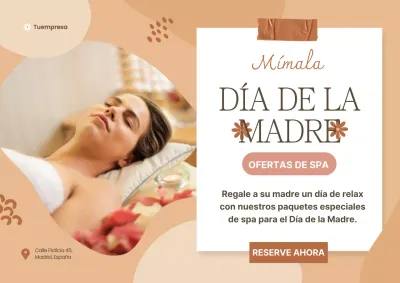 Anuncio promocional del Día de la Madre en el Spa Khaki Modern