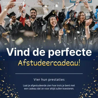 Blauw en Wit Modern Afstudeercadeau Advertentie