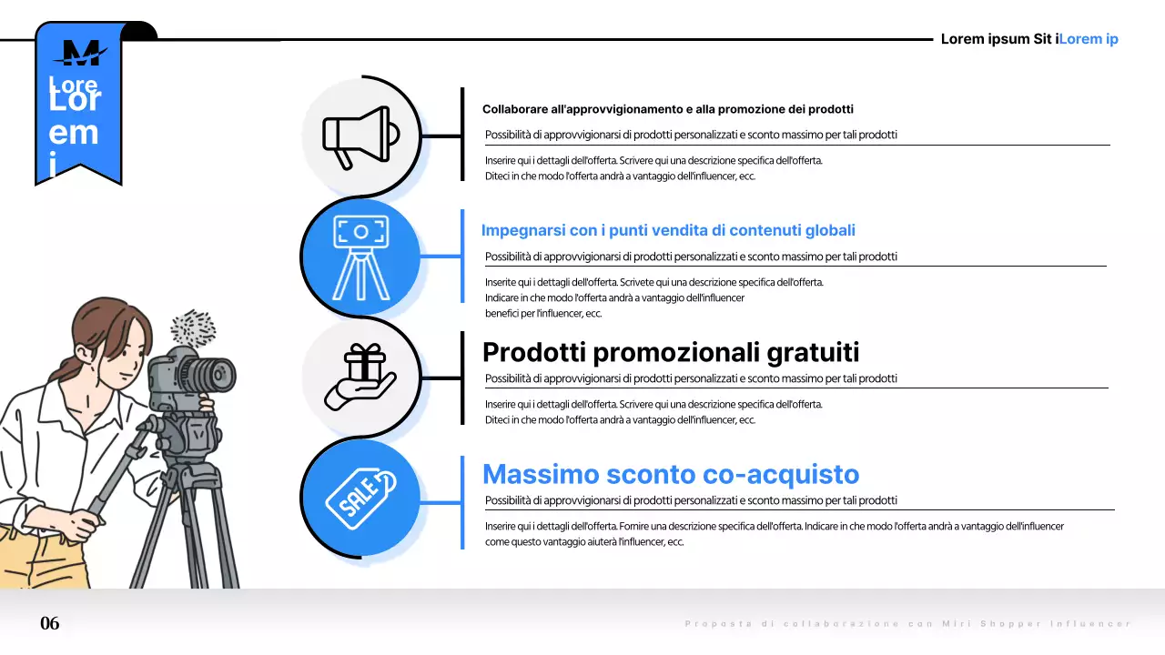 Proposta di collaborazione pop-art in blu e nero