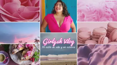 Rosa y Blanco Flashy Photo Collage Estética Daily Vlog Promoción