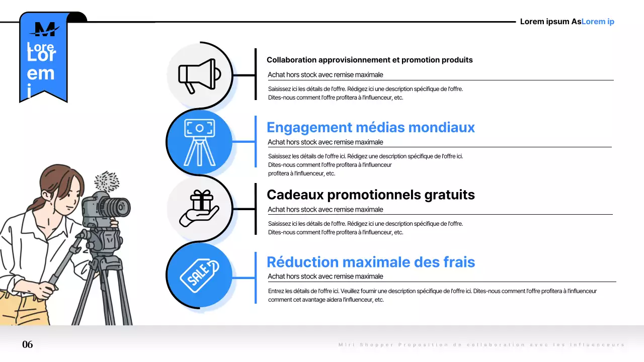 Proposition de collaboration pop-art en bleu et noir