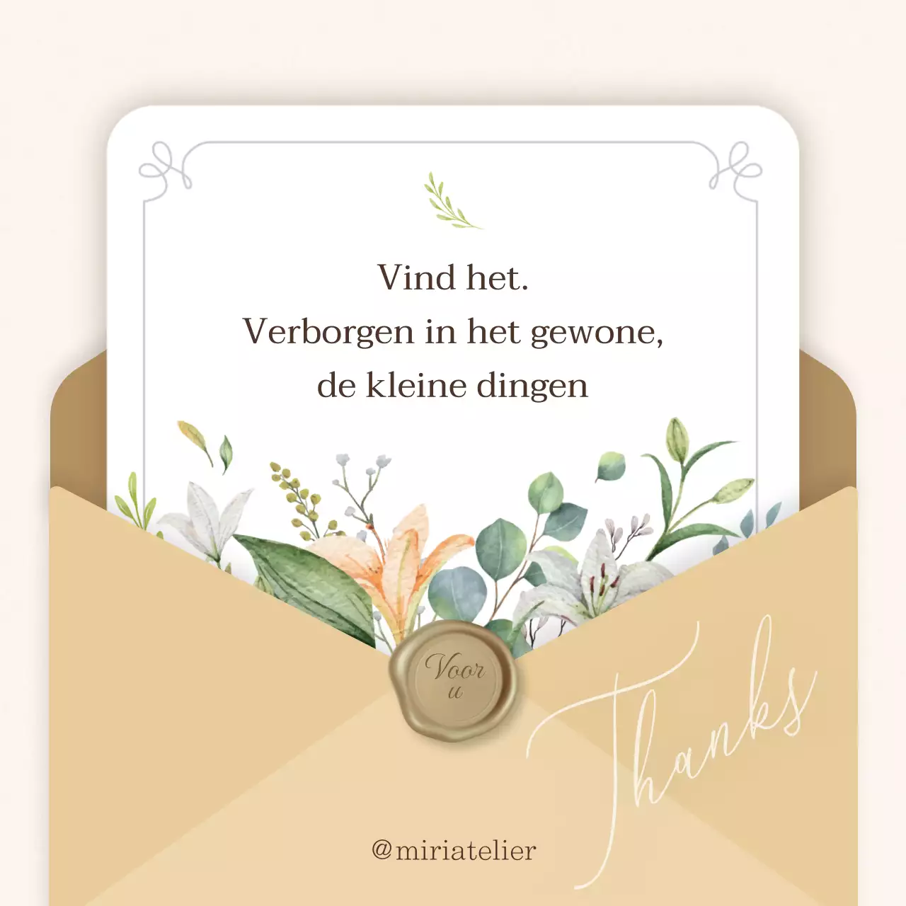 Klassieke citaten in ivoor en beige post