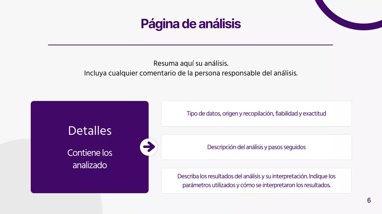 Informes geométricos de análisis de la competencia en gris y morado