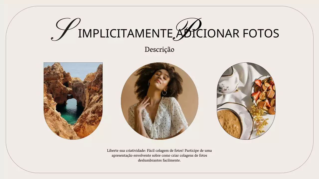 Instruções para a colagem de fotografias minimalista Ivory