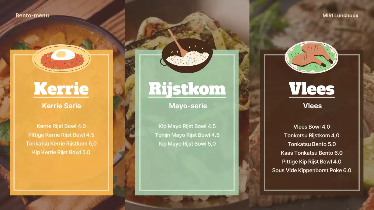 Promoot een eenvoudig bento-restaurant in bruin en beige