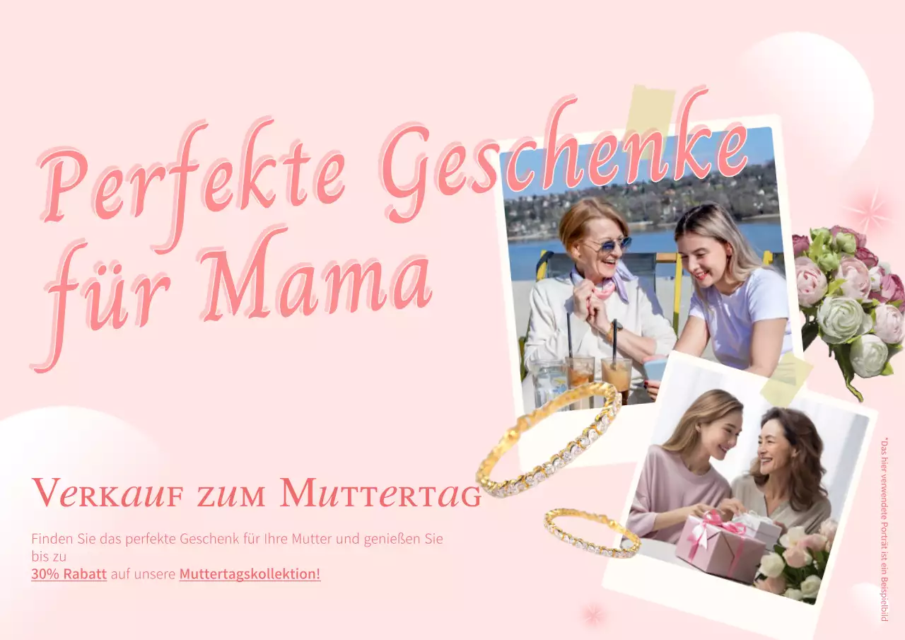 Rosa und Weiß Elegantes Geschenk für Mutter Werbung
