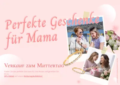 Rosa und Weiß Elegantes Geschenk für Mutter Werbung