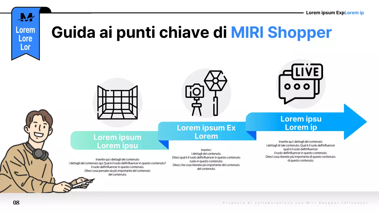 Proposta di collaborazione pop-art in blu e nero