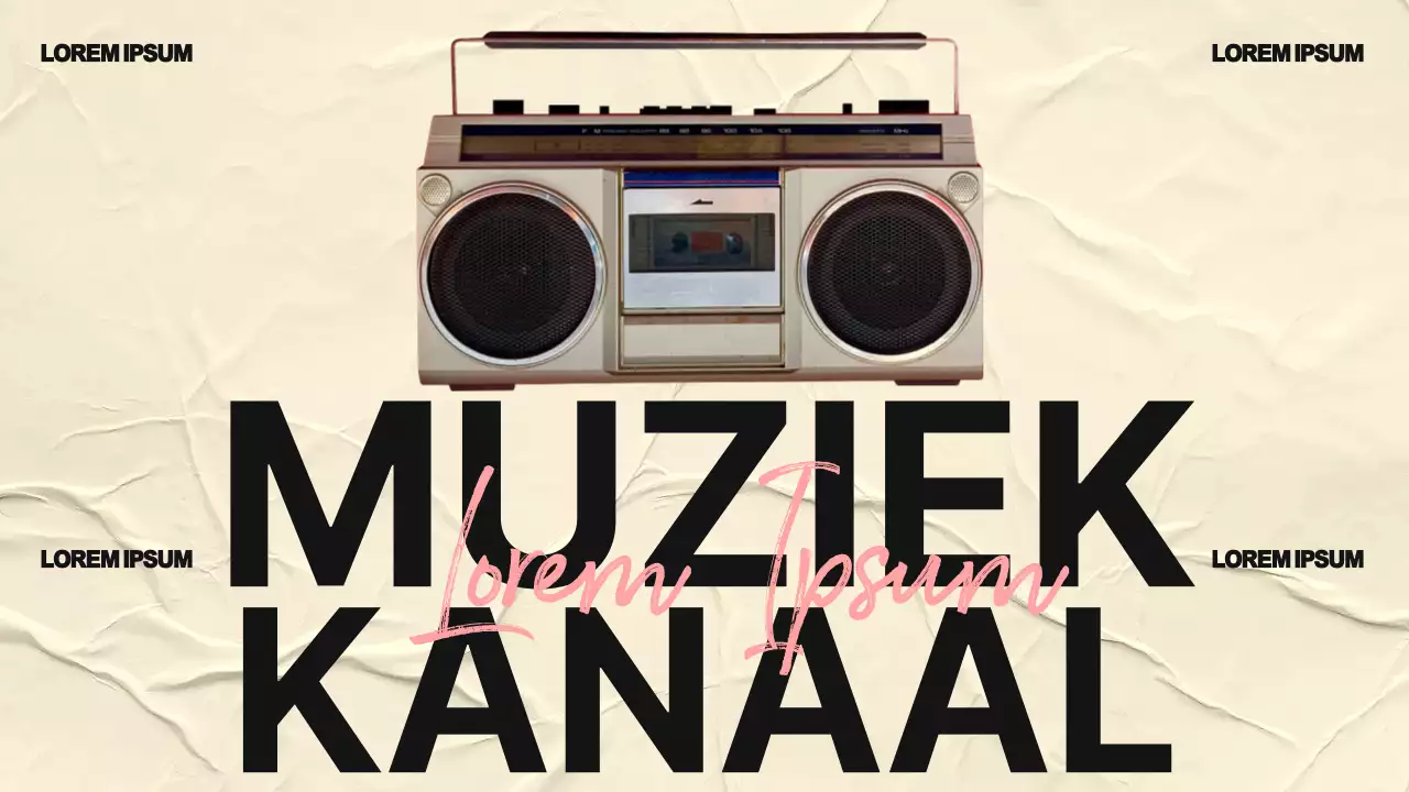 Geel Roze Zwart Eenvoudig Vintage Muziekkanaal