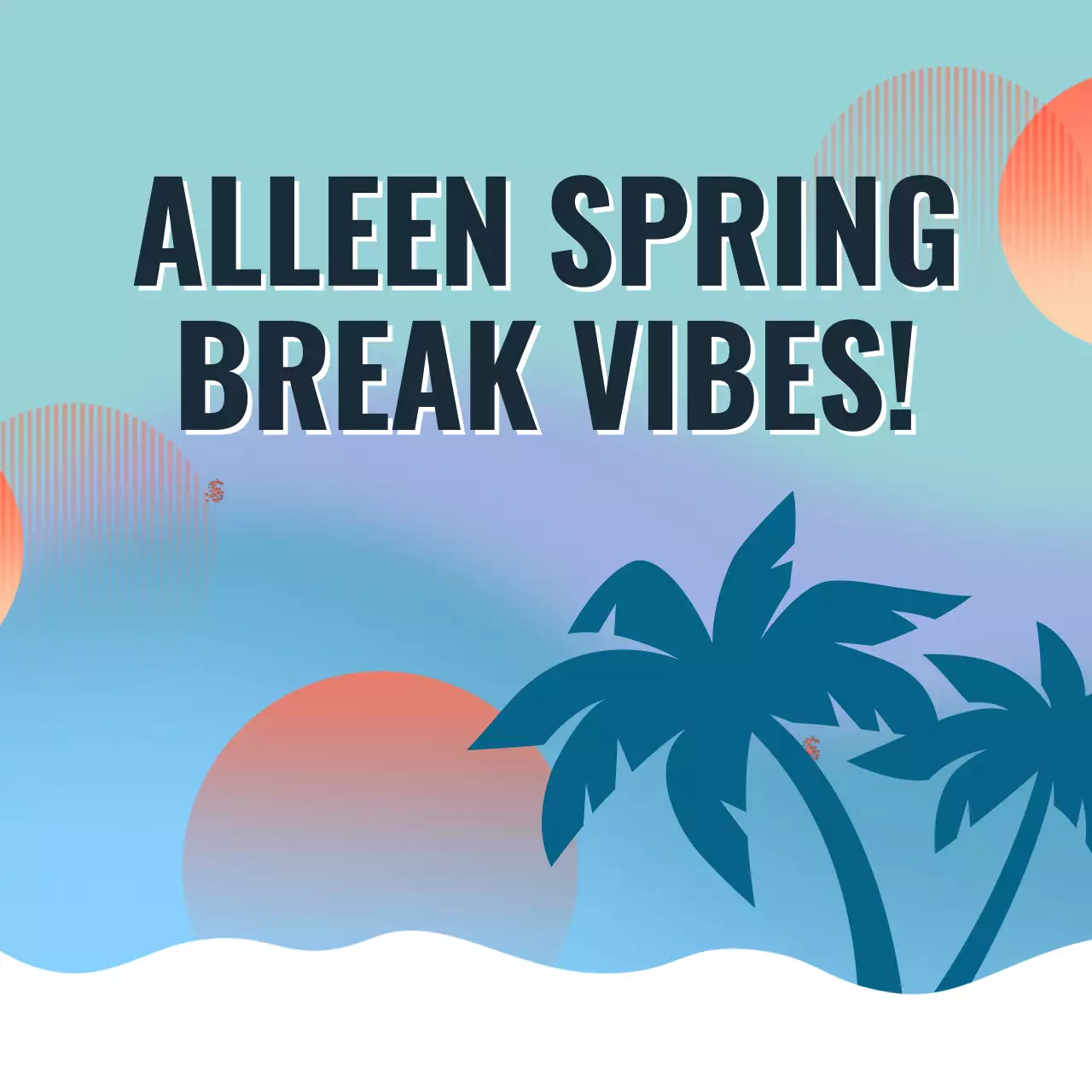 Blauw en Oranje Trendy Bar's Spring Break Party Campagne