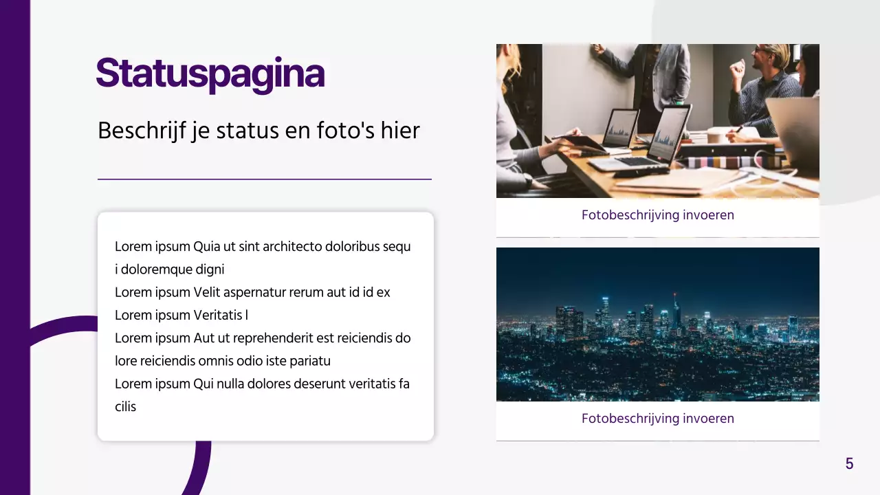 Geometrische concurrentieanalyse in grijs en paars