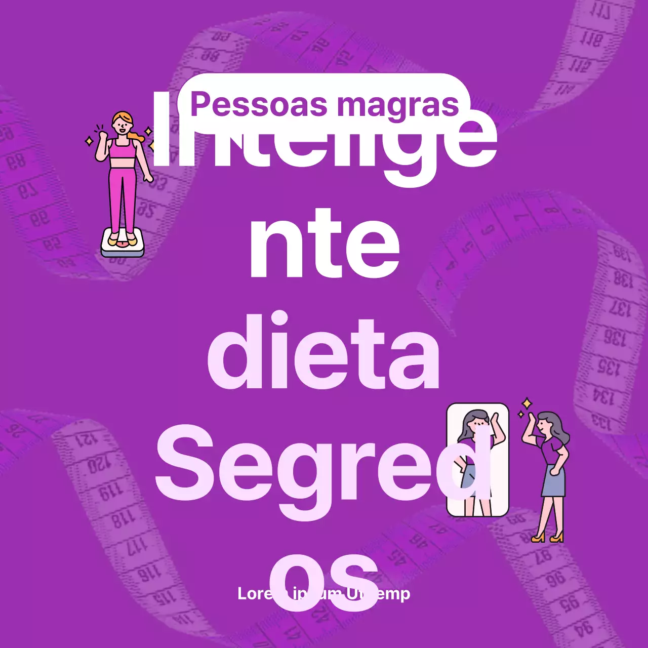 Conselhos de dieta modernos em roxo e lilás