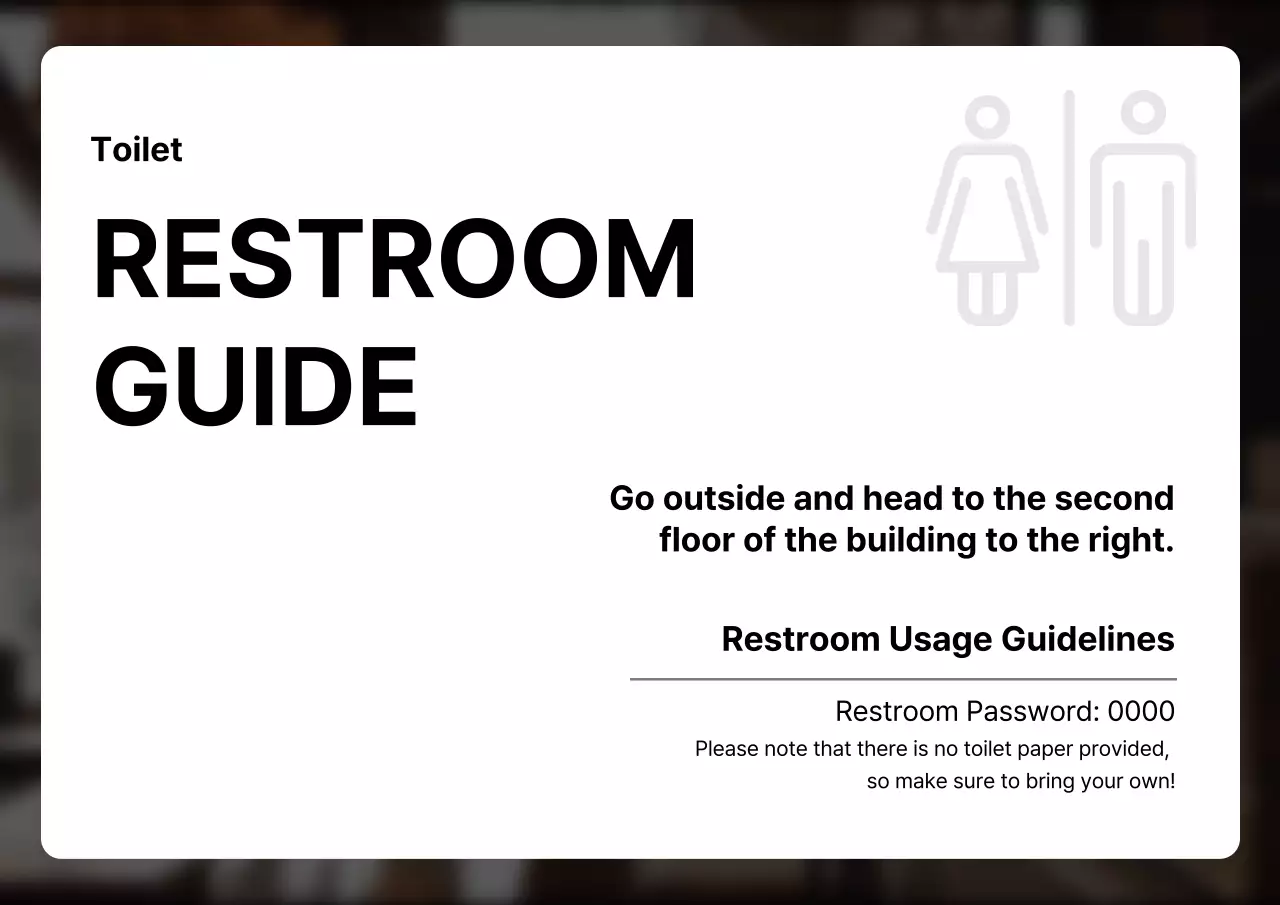 White Minimal Restroom Guide Poster