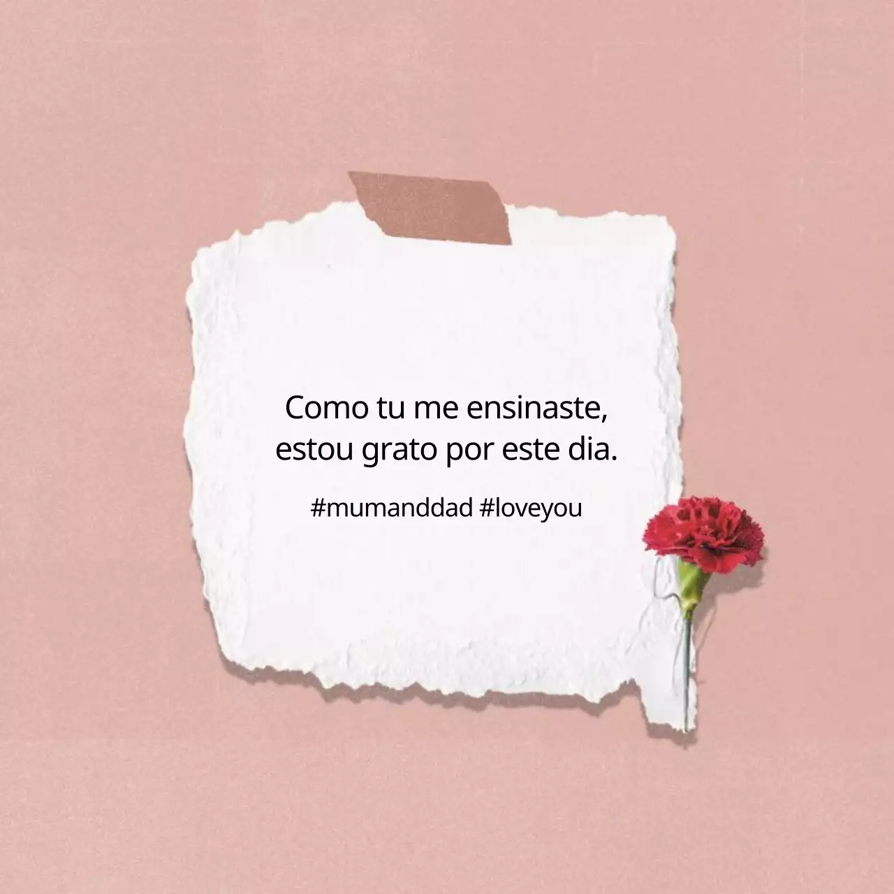 Um post sentimental sobre o mês da gratidão em rosa e branco