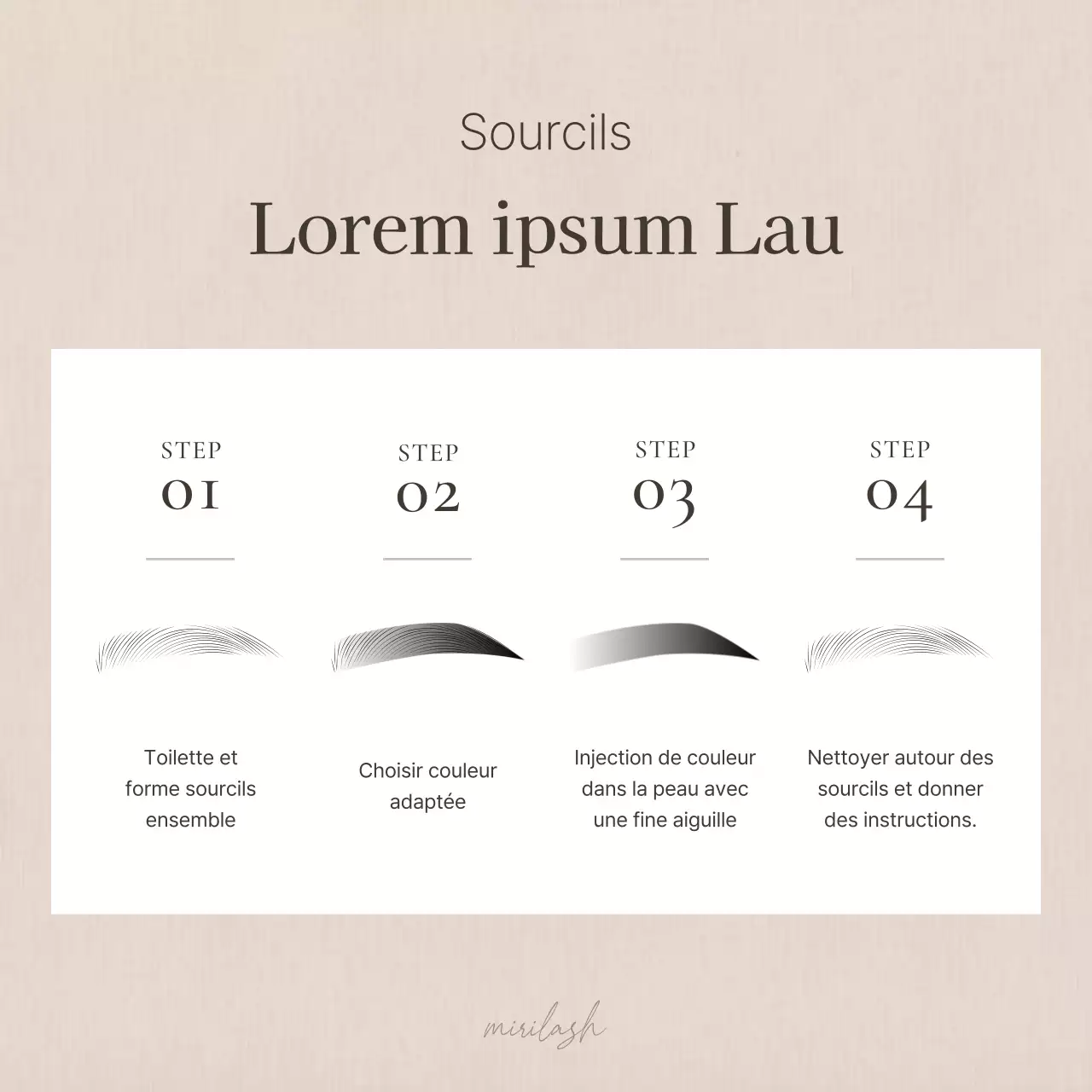 Procédure simple de pose de cils dans une promotion de beauté brune et beige