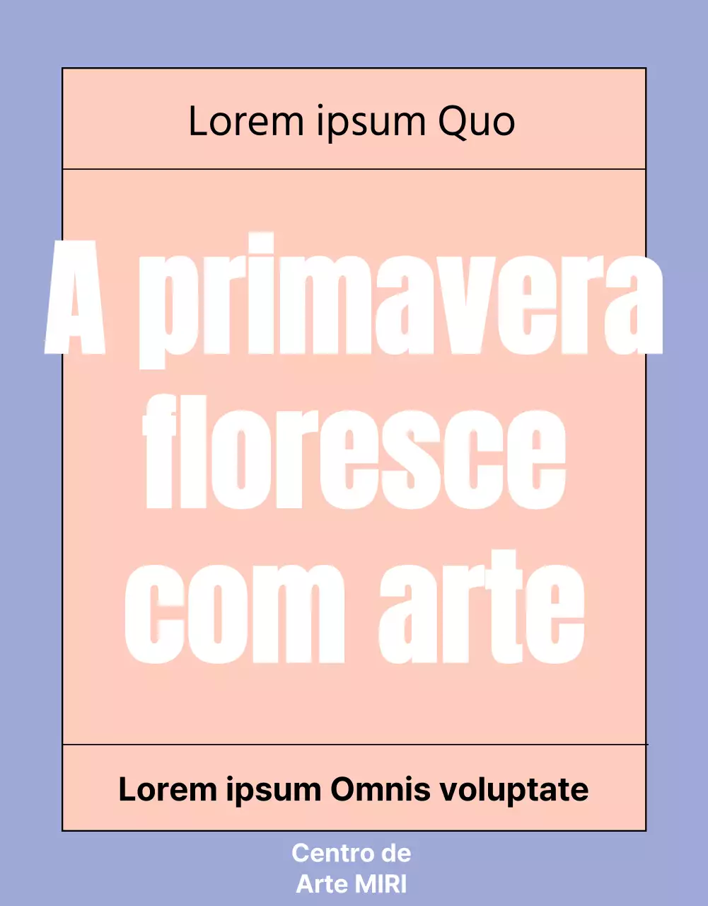 Informações simples sobre o programa do espetáculo em lilás e rosa