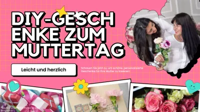 Rosa und Weiß Modernes DIY-Geschenk für den Muttertag