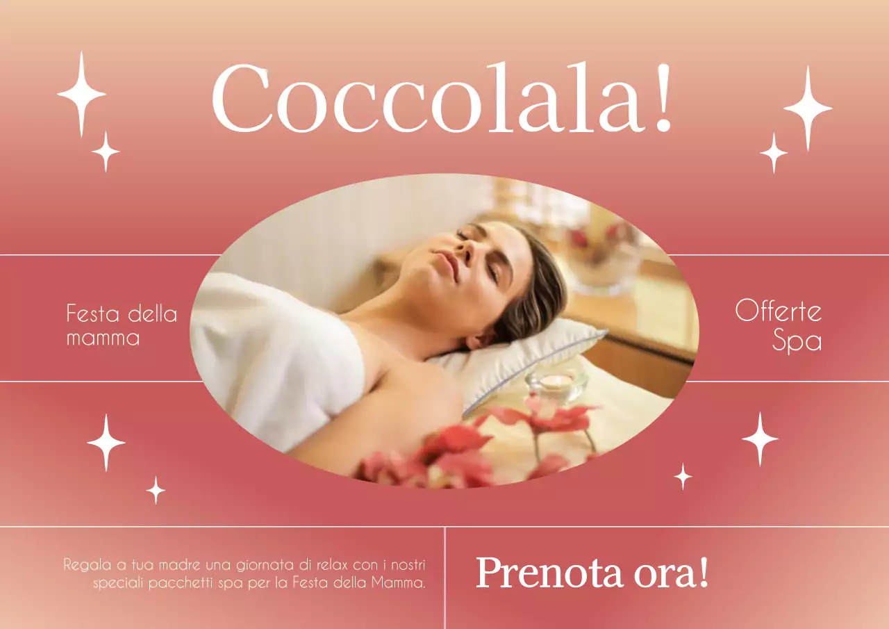 Saldi semplici rosa e bianchi per la Festa della Mamma Pubblicità