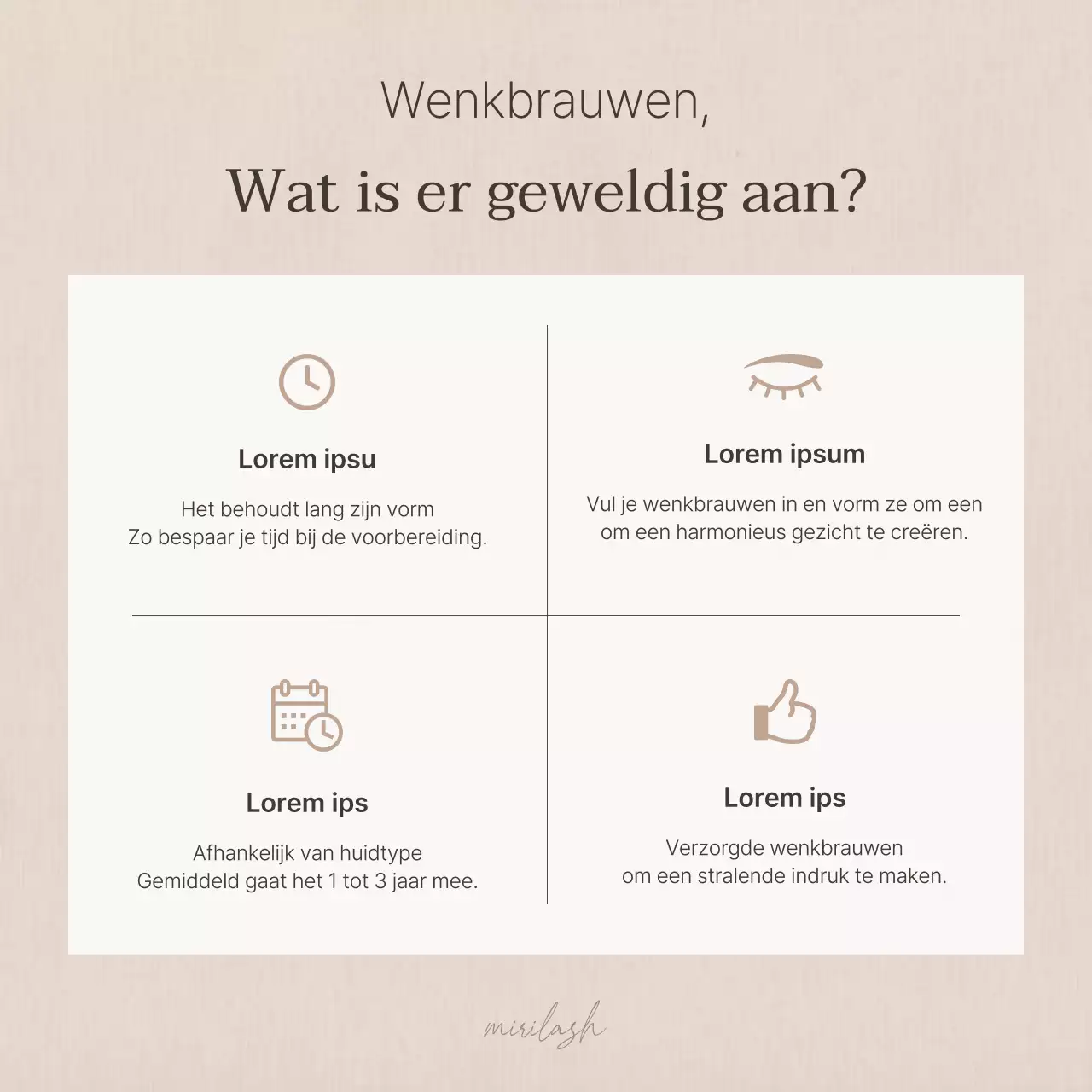 Moderne bruine en beige wenkbrauwbehandeling beauty tips