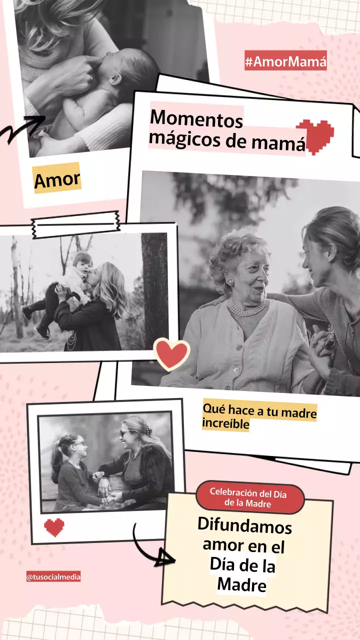 Collage de fotos Pink Pop Feliz Día de la Madre