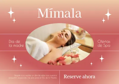 Venta de Spa Simple Rosa y Blanco para el Día de la Madre Publicidad