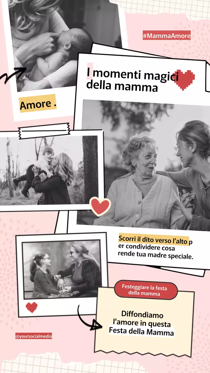 Collage fotografico Pink Pop per la buona festa della mamma