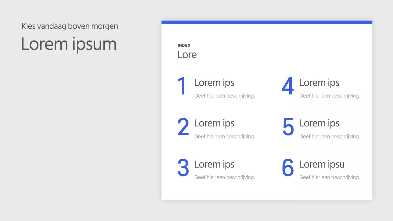 Een eenvoudige eigendomsvermelding in blauw en grijs