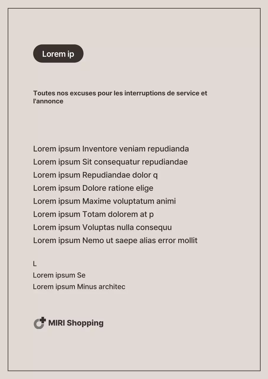 Un simple mot d'excuse en beige et marron