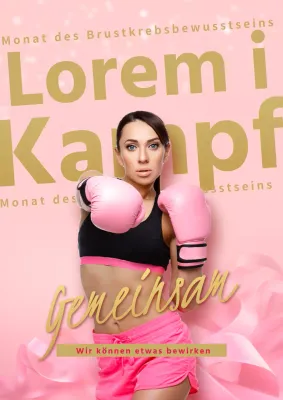 Werbeplakat für eine Boxschule in Rosa