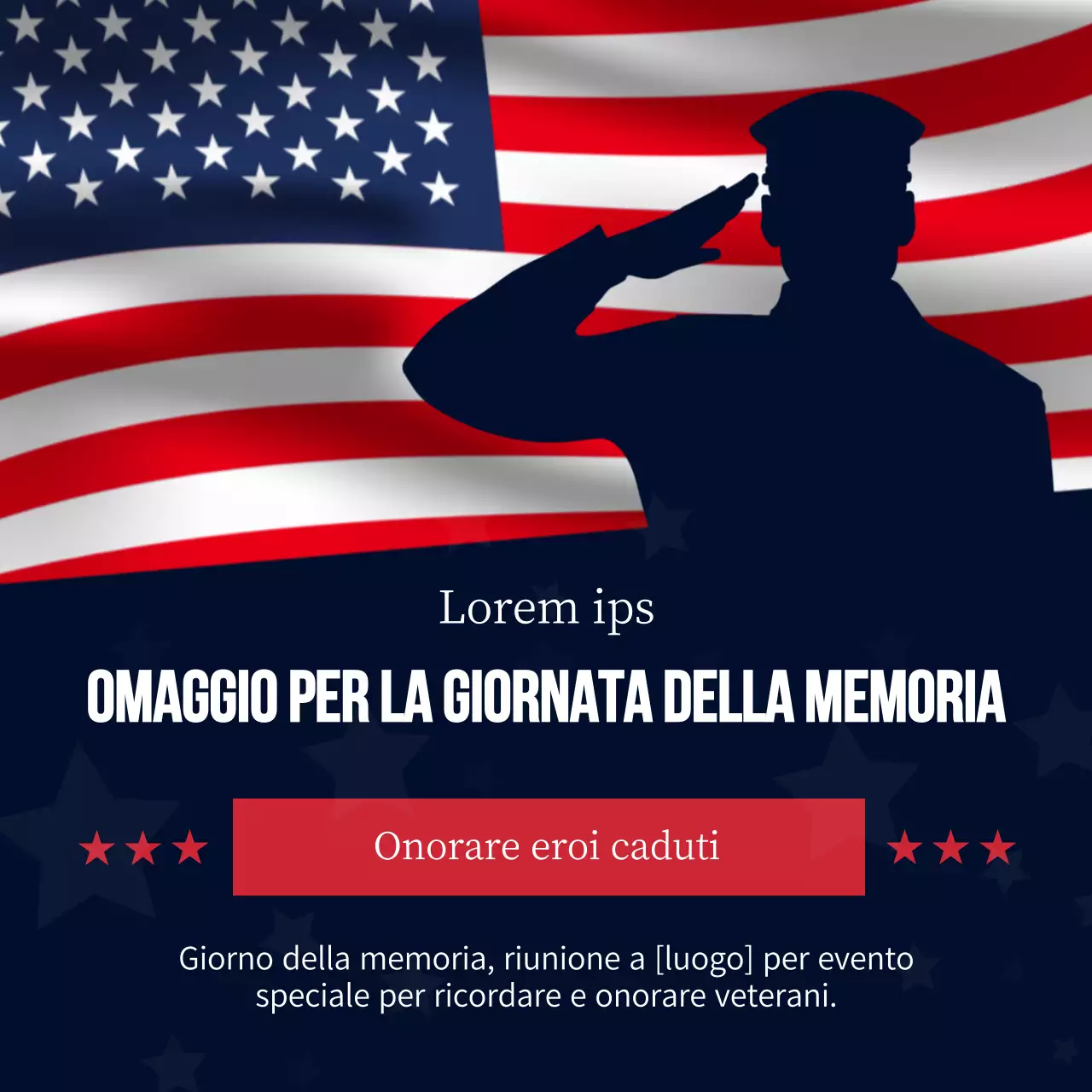 Pubblicità moderna in grassetto blu e rosso per la Giornata della Memoria