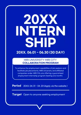 Blue Simple Internship Announcement Poster