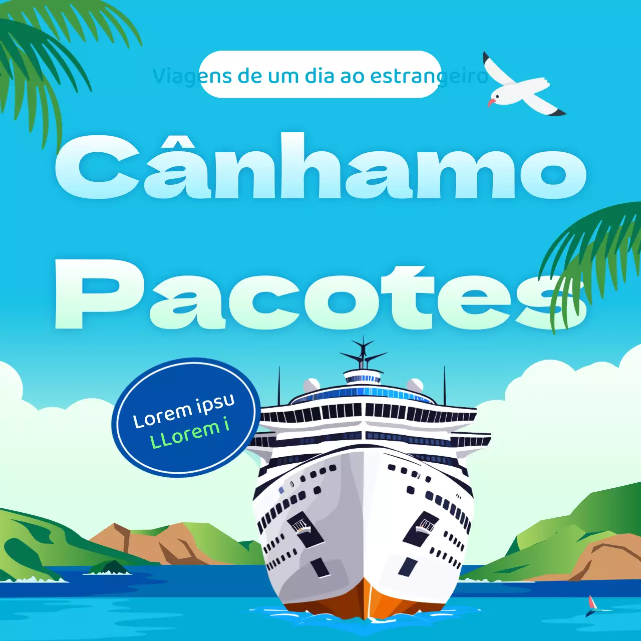Promover o azul e o verde naturais dos produtos de viagem Hemp Island