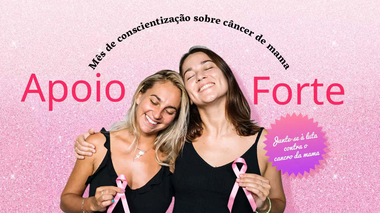 Título principal do Dia de sensibilização para o cancro da mama com um toque de luxo cor-de-rosa