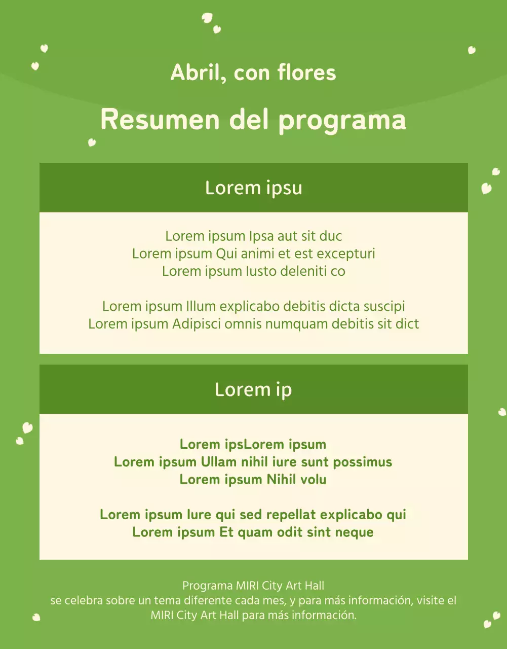 Información sobre el programa de espectáculos en este acogedor local verde lima y marfil