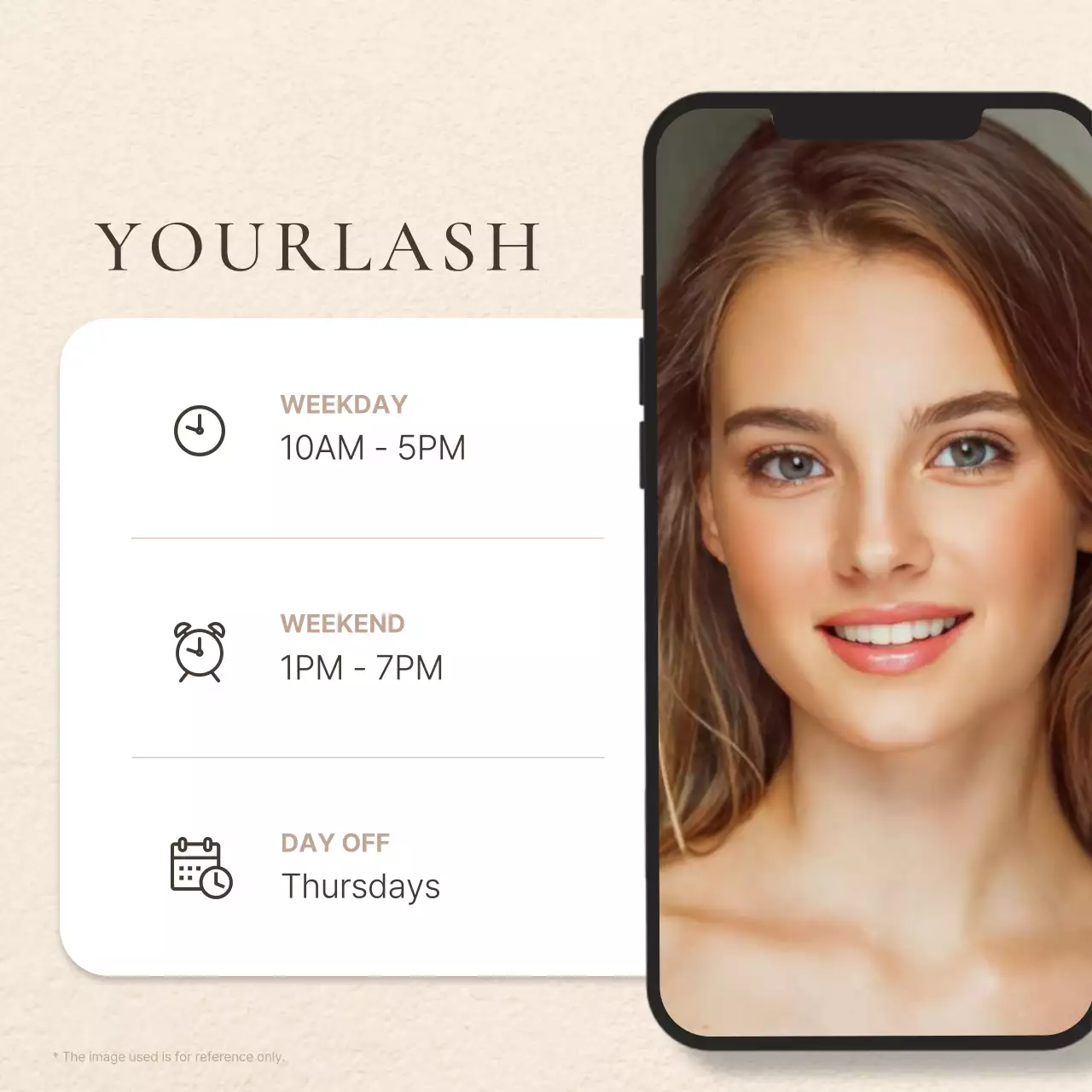 Promote modern eyelash beauty in browns and beiges