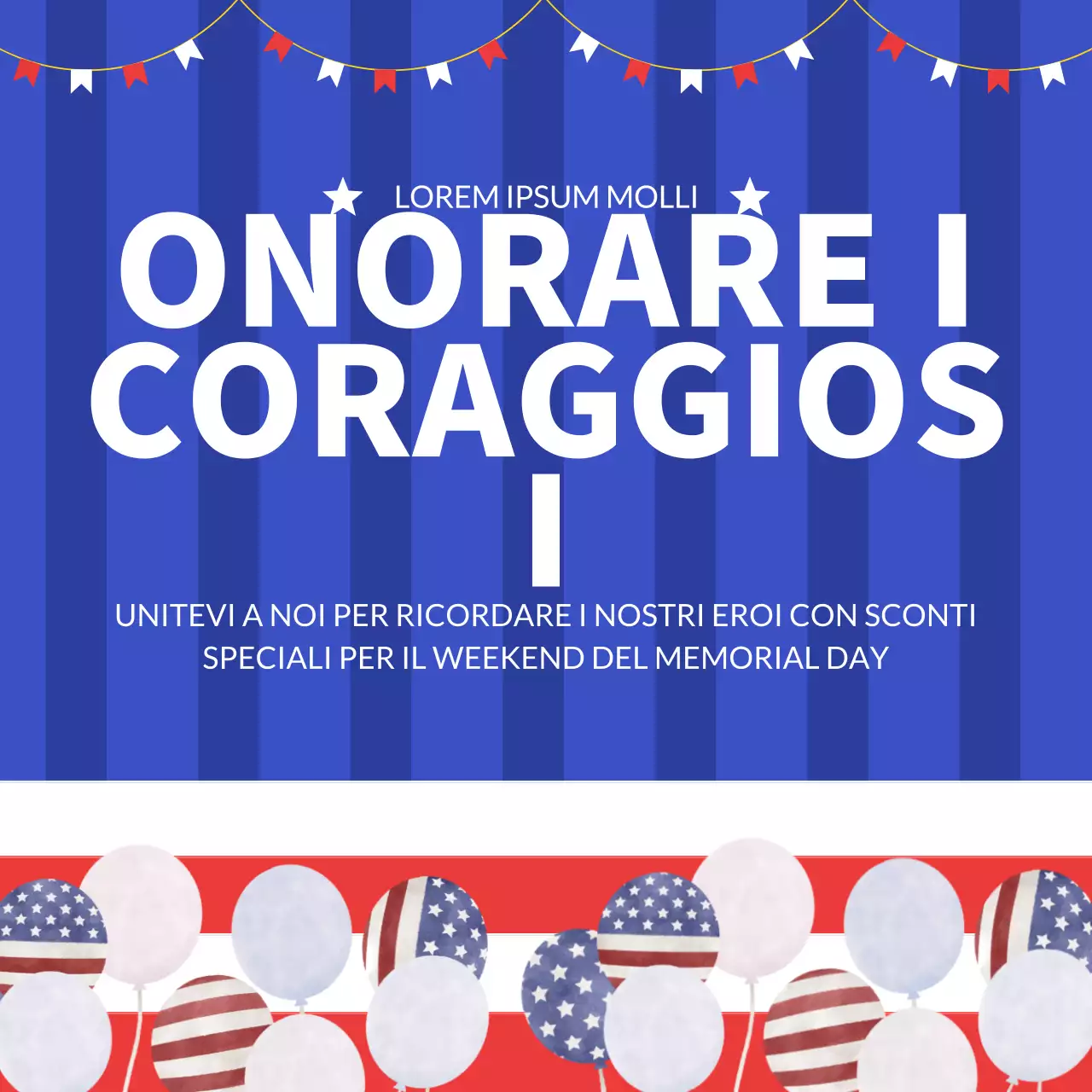 Pubblicità per la celebrazione del Giorno della Memoria moderno rosso e blu