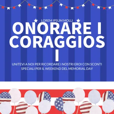 Pubblicità per la celebrazione del Giorno della Memoria moderno rosso e blu