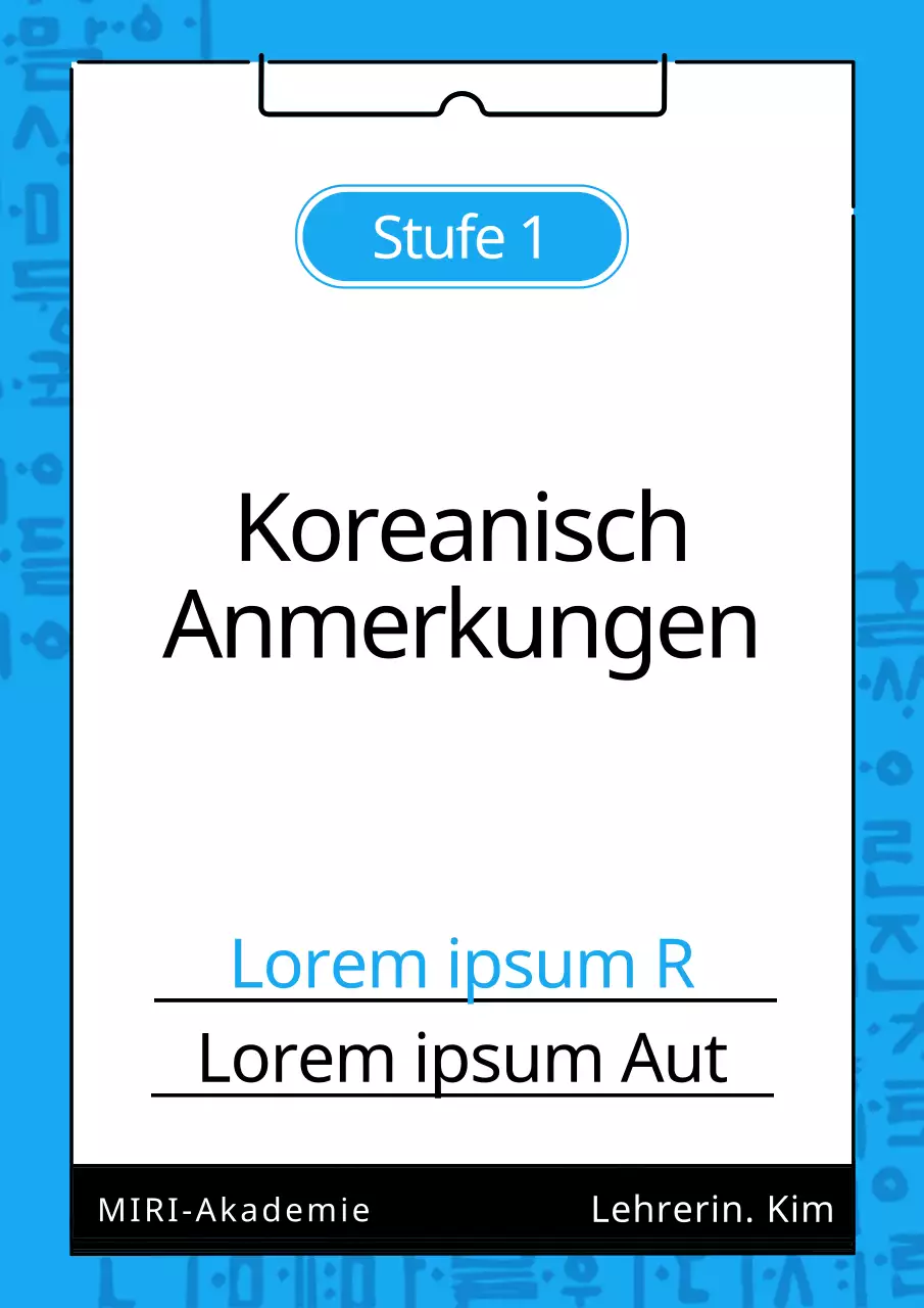 Einfacher koreanischer Notizbucheinband in Blau und Schwarz