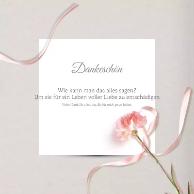 Ein luxuriöses Dankesschreiben in Elfenbein und Rosa