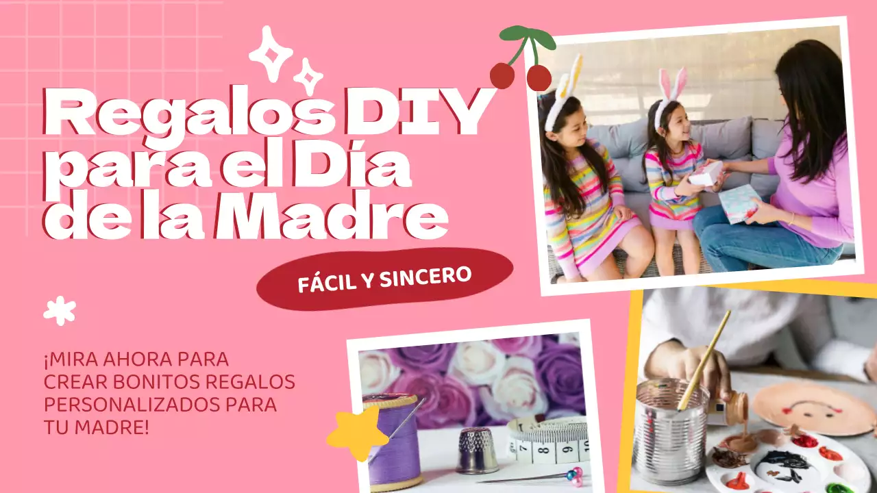 Guía de regalos DIY modernos en rosa y blanco para madres