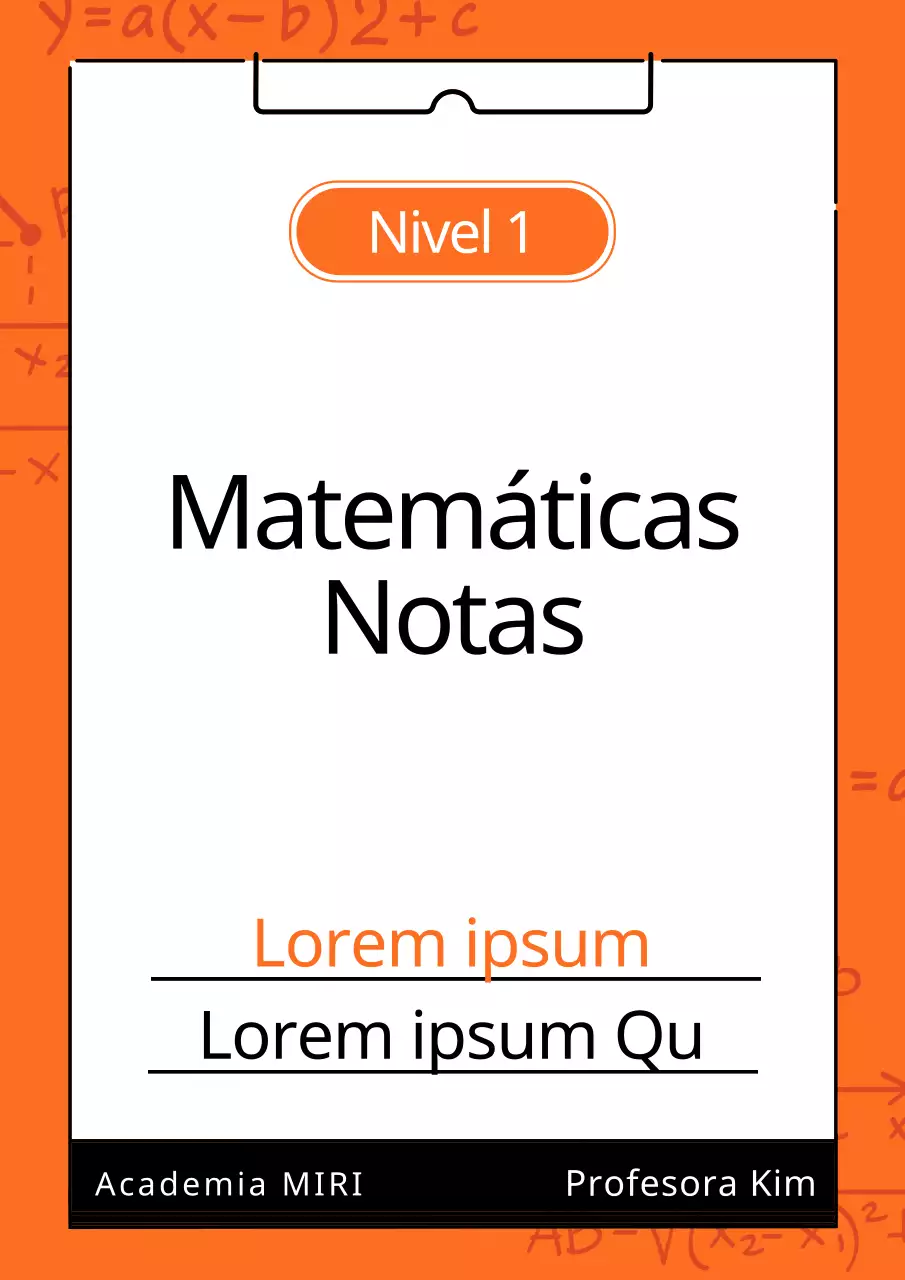 Cubierta de cuaderno de matemáticas sencillo en rojo y negro