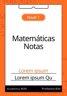 Cubierta de cuaderno de matemáticas sencillo en rojo y negro