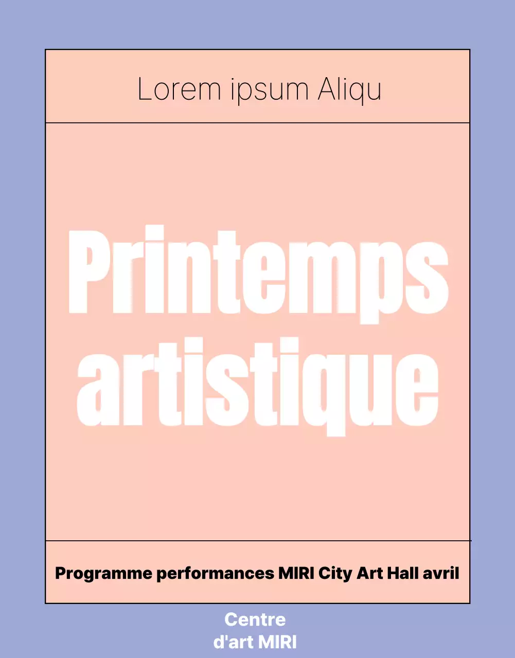 Des informations simples sur le programme en mauve et en rose