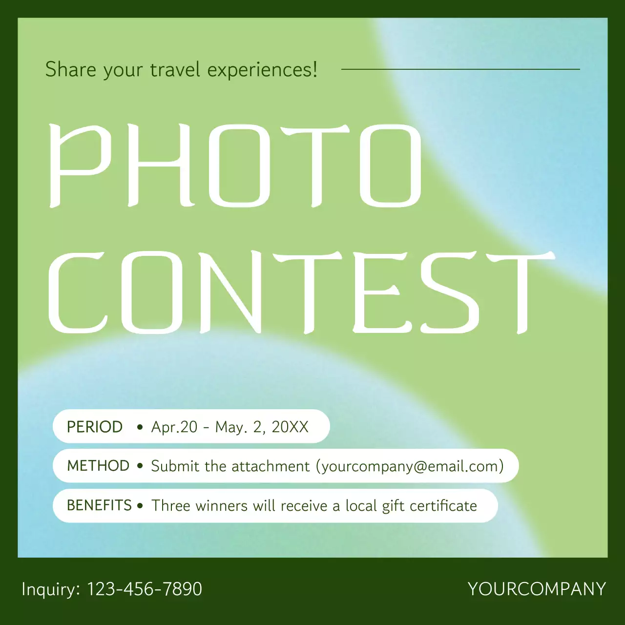 Green Modern Photo Contest Announcement Social Media Post