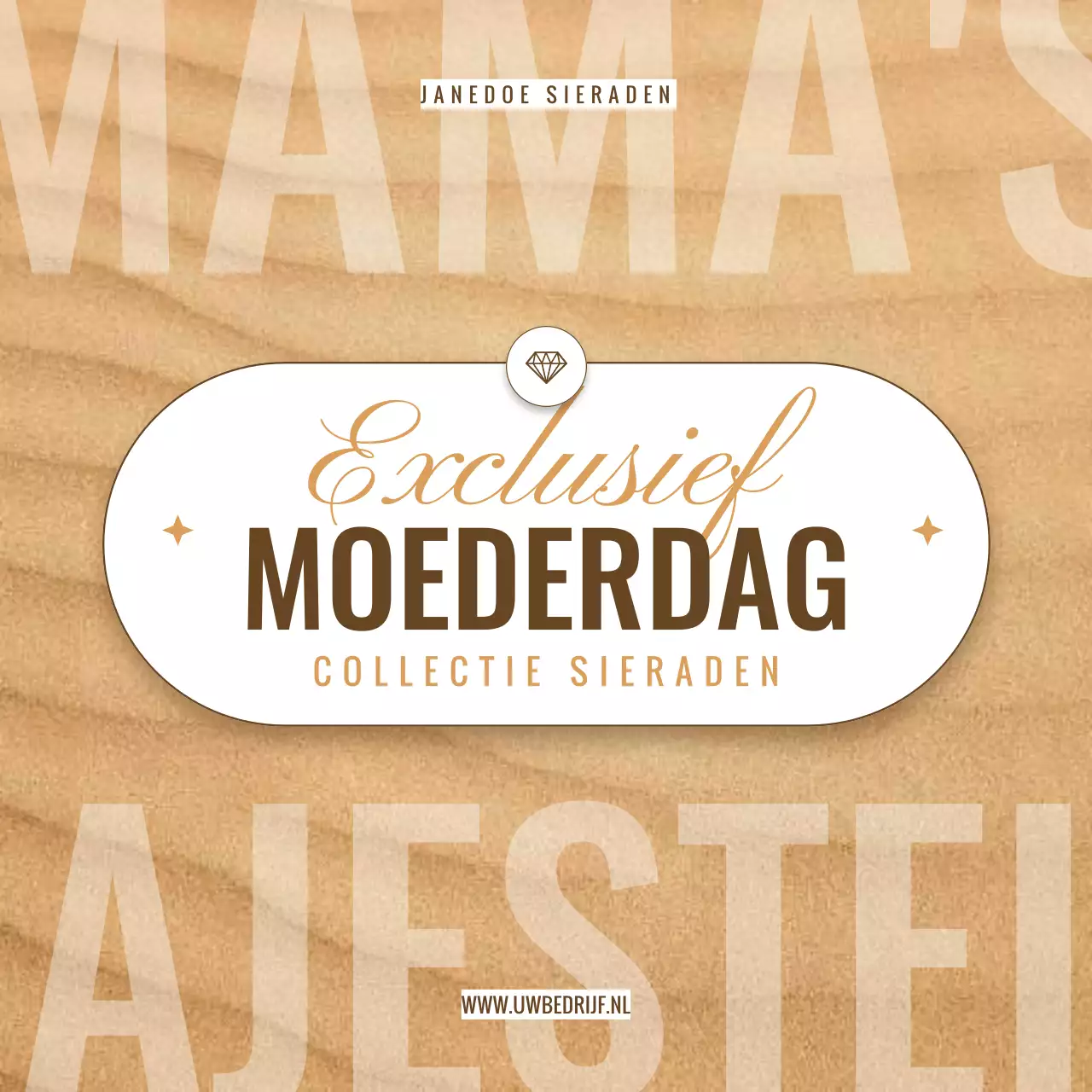 Beige en Goud Moderne Exclusieve Juwelencollectie Speciale Moederdag Advertentie