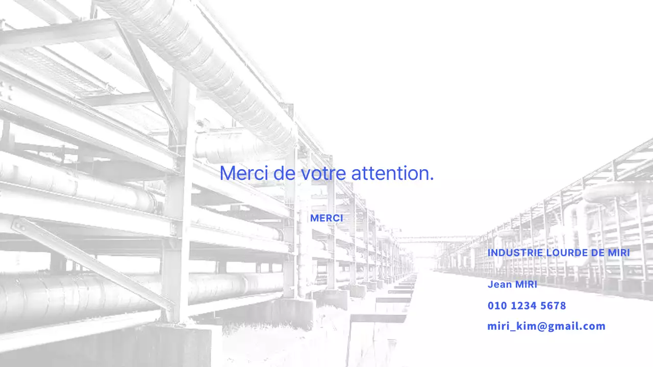 Un plan d'affaires minimaliste pour l'industrie lourde en bleu
